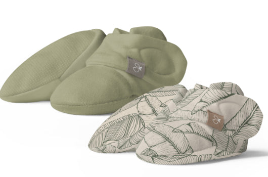 Goumi Kids CANOPY + ARTICHOKE Stay-On Baby Boots 2-Pack – soft sole newborn booties