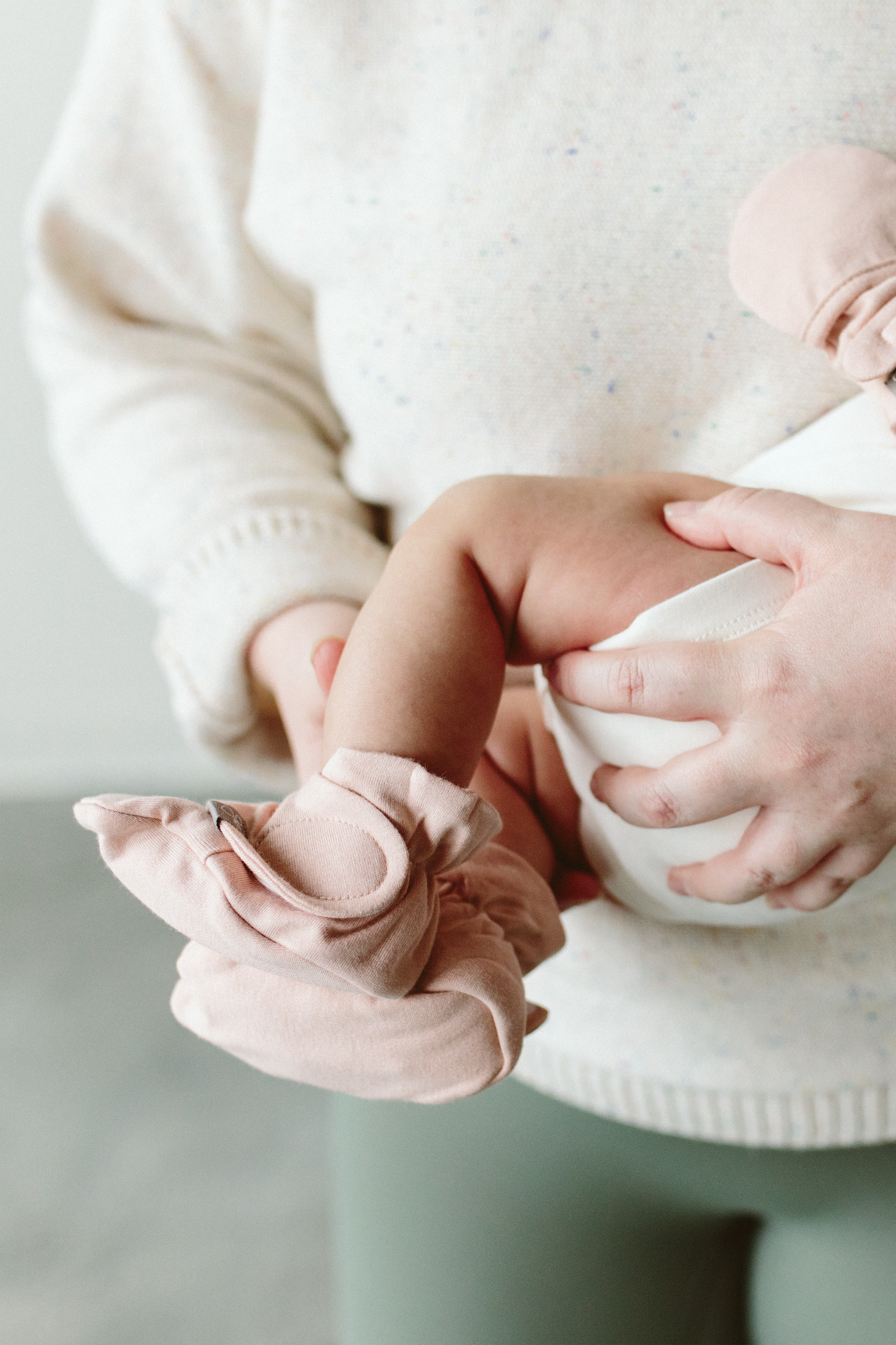 PREEMIE STAY ON BOOTS | ROSE — Bamboo Organic Cotton Blend, NICU Approved Preemie Size
