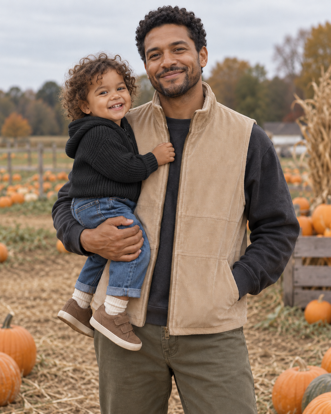 ADULT SHERPA/CORDUROY REVERSIBLE VEST | CHAMPIGNON