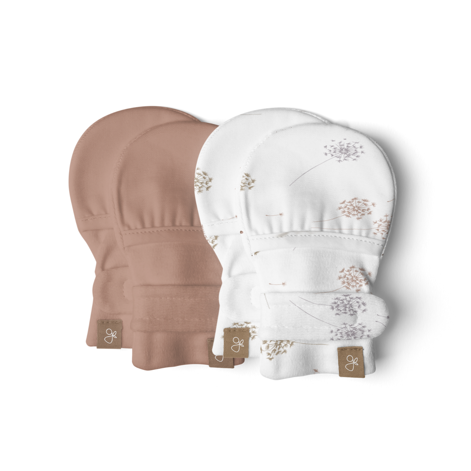 Goumi Kids HIGH PRAIRIE + DANDELION Stay-On Baby Mittens 2-Pack – organic cotton newborn mitts
