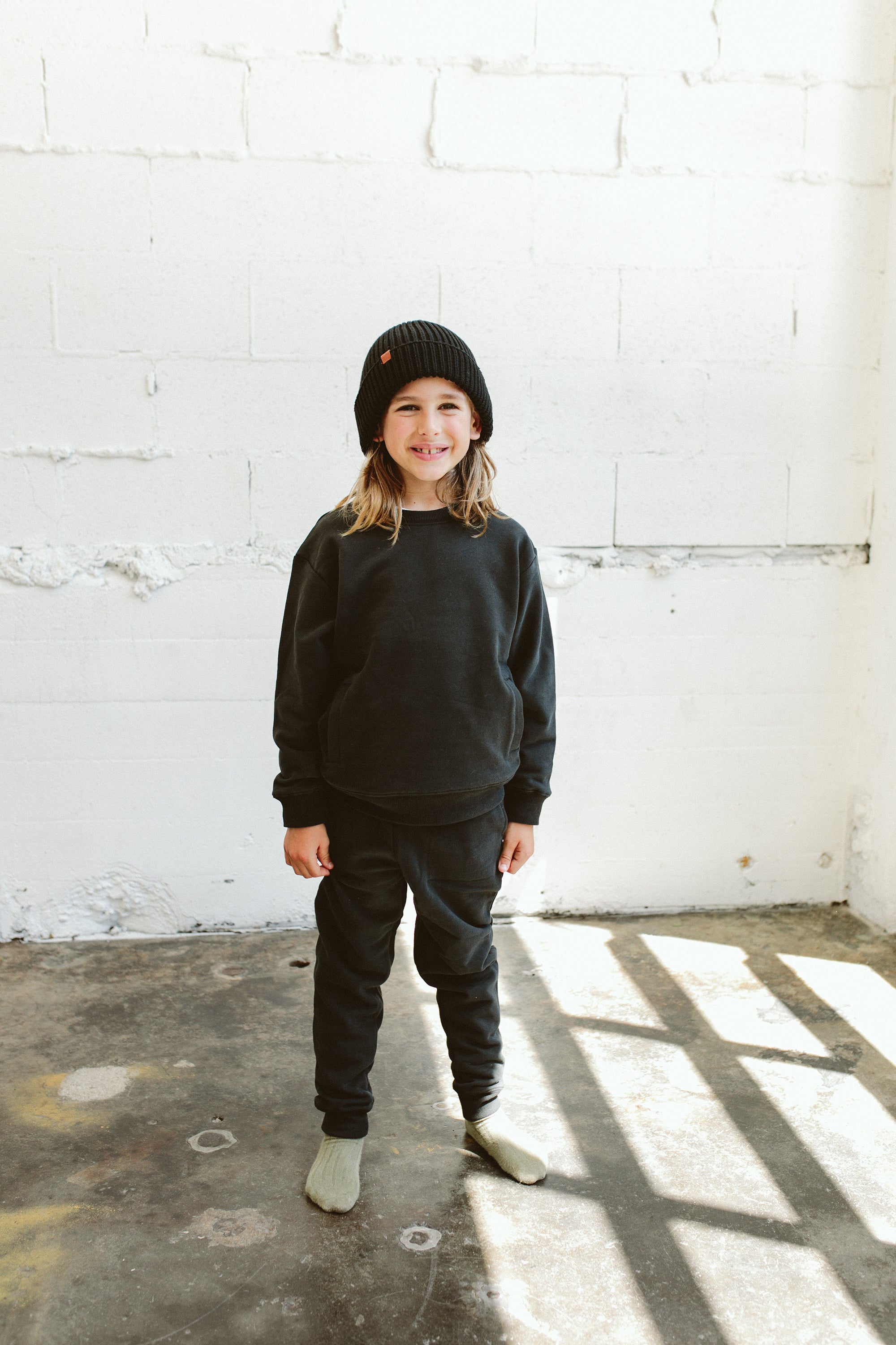Goumi Kids ASPHALT French Terry Sweatsuit Set