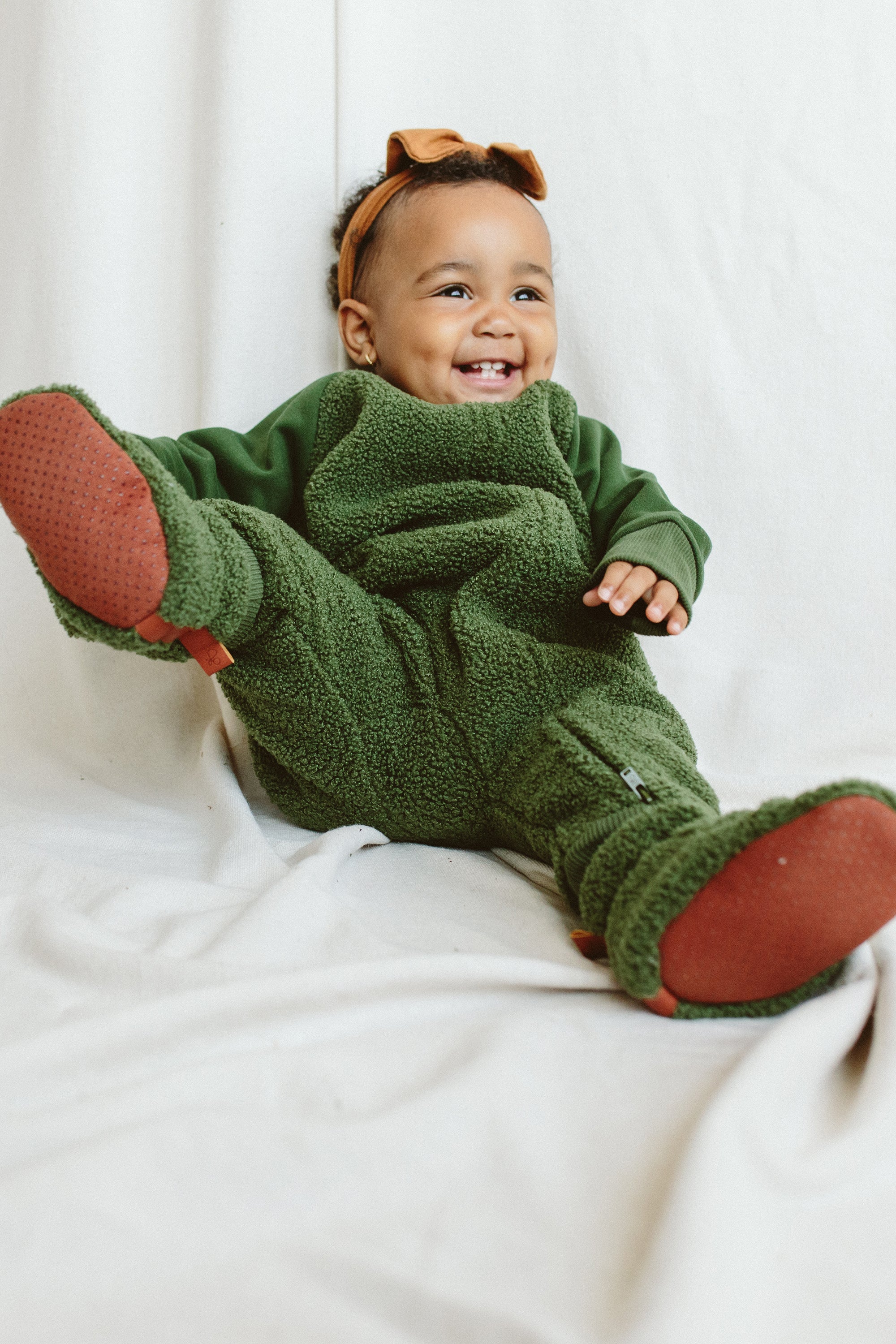 Goumi Kids SPRUCE Grow With You Sherpa One Piece – detail view