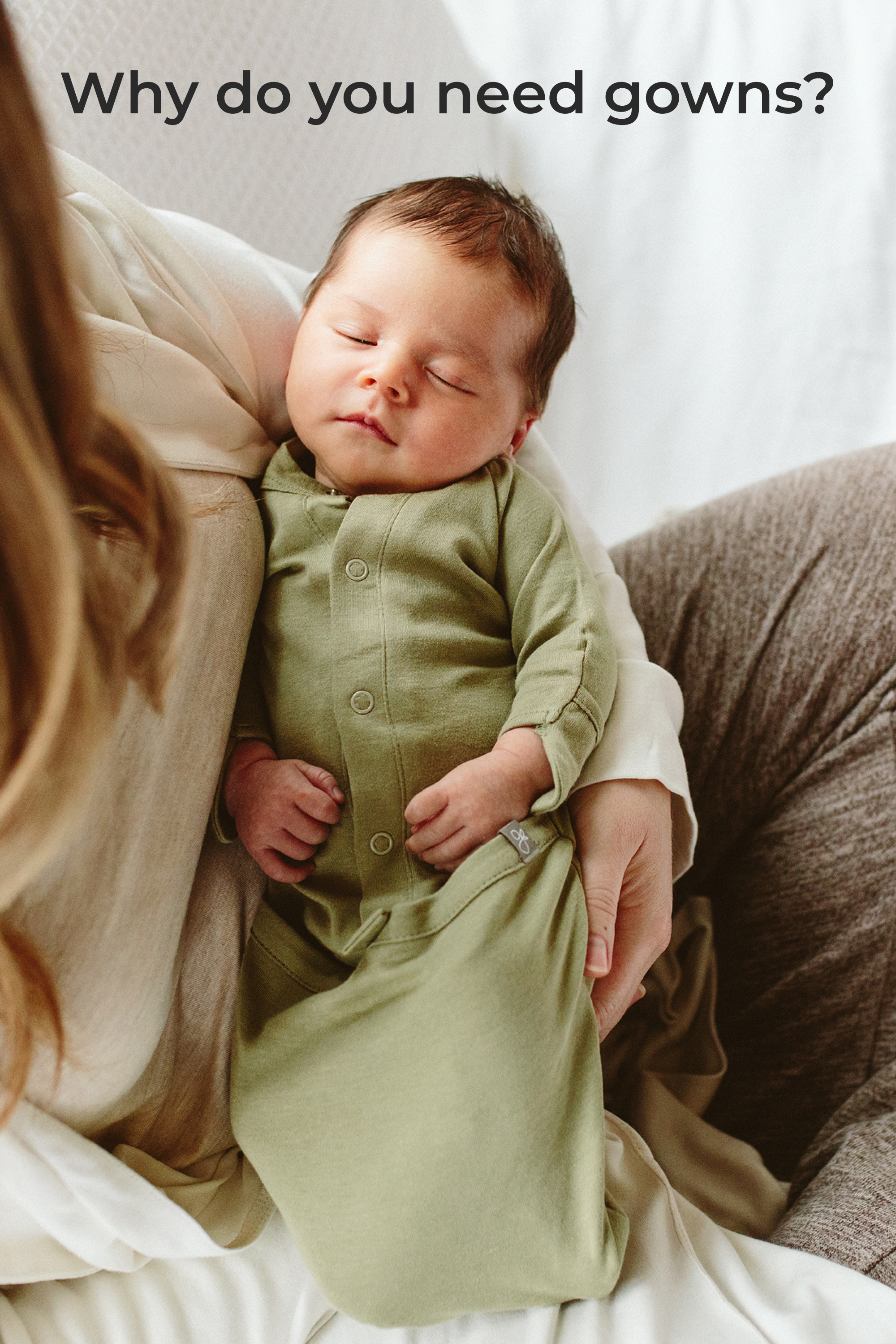 Goumi Kids BOULDER Convertible Sleeper Baby Gown – patented, bamboo viscose organic cotton blend – detail