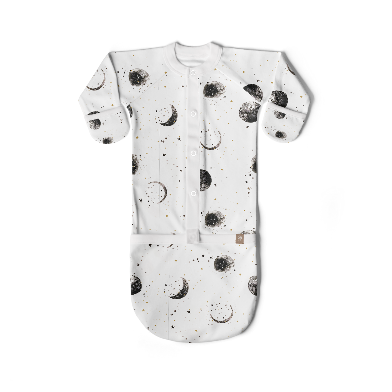 Goumi Kids MANY MOONS Convertible Sleeper Baby Gown – patented, bamboo viscose organic cotton blend