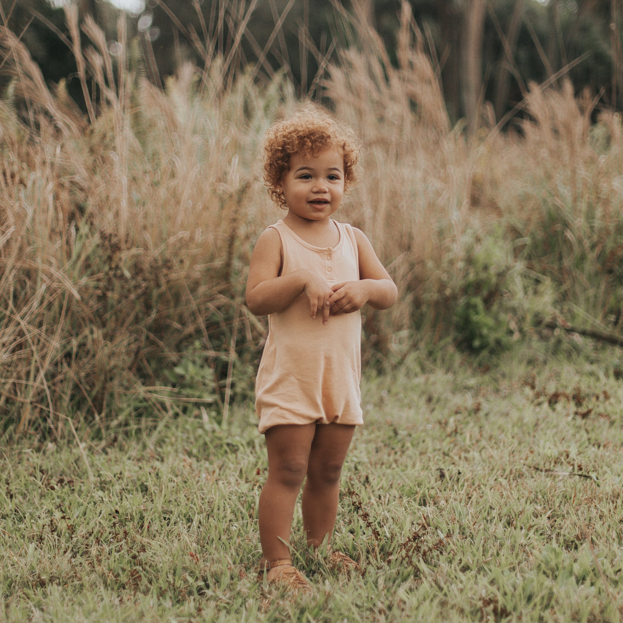 Goumi Kids POPPY Quick Change Baby Romper – bamboo organic cotton snap romper – flat lay