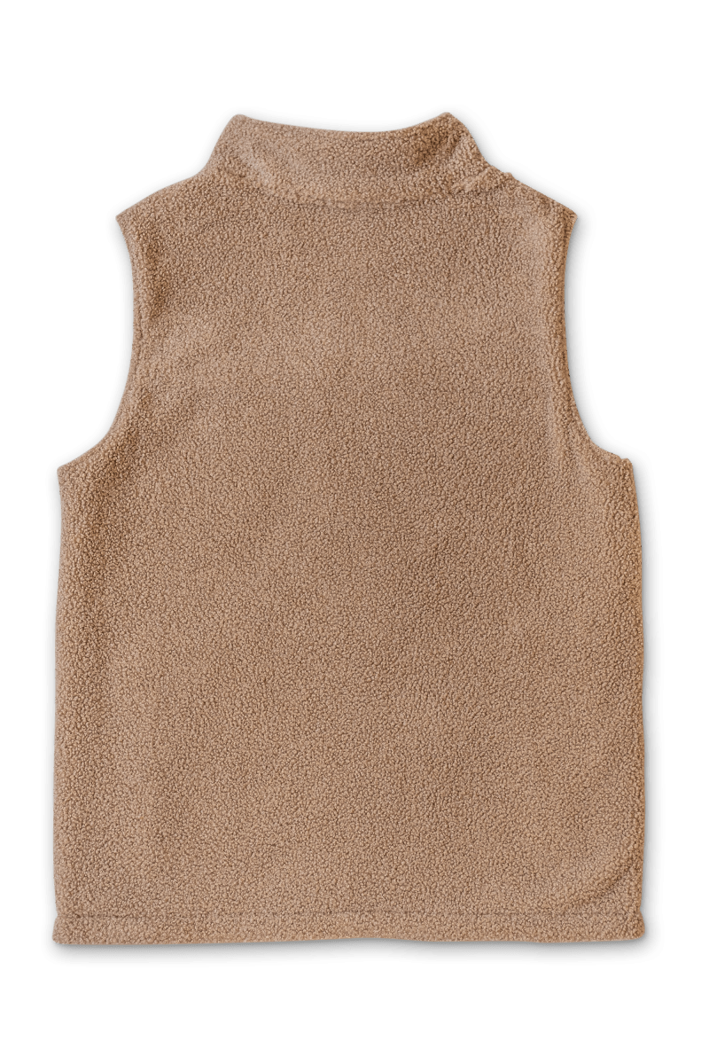 Goumi Kids CHAMPIGNON Adult Sherpa/Corduroy Reversible Vest – flat lay