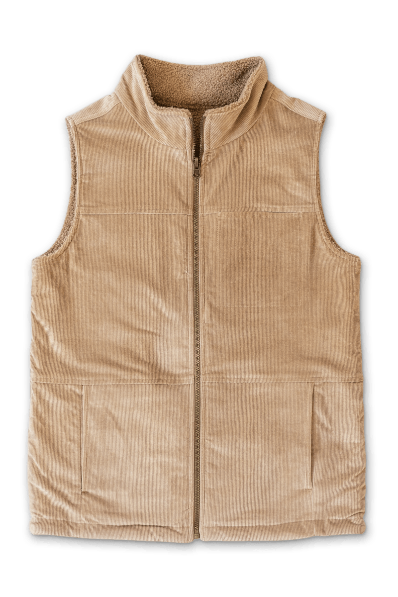 Goumi Kids CHAMPIGNON Adult Sherpa/Corduroy Reversible Vest