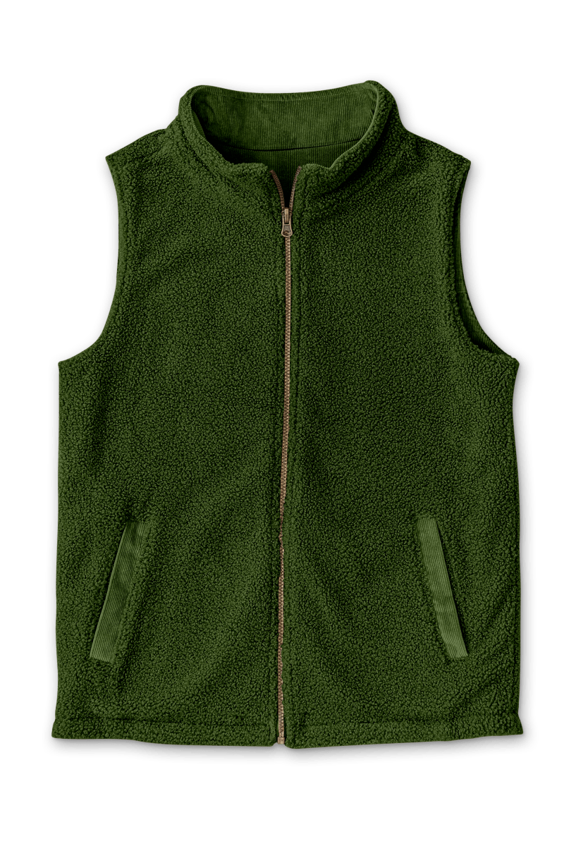 Goumi Kids SPRUCE Adult Sherpa/Corduroy Reversible Vest – on baby