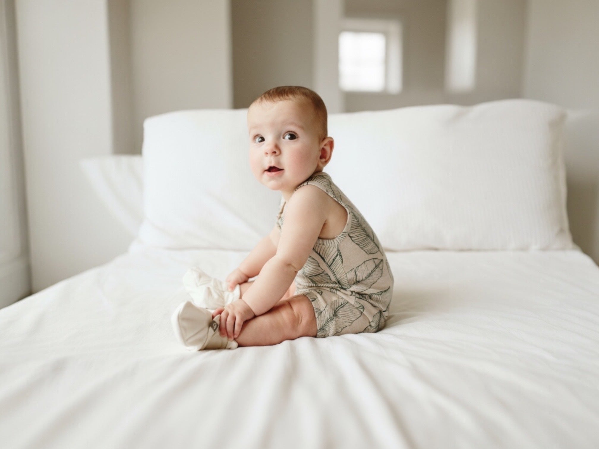 Goumi Kids CANOPY Quick Change Baby Romper – bamboo organic cotton snap romper – lifestyle