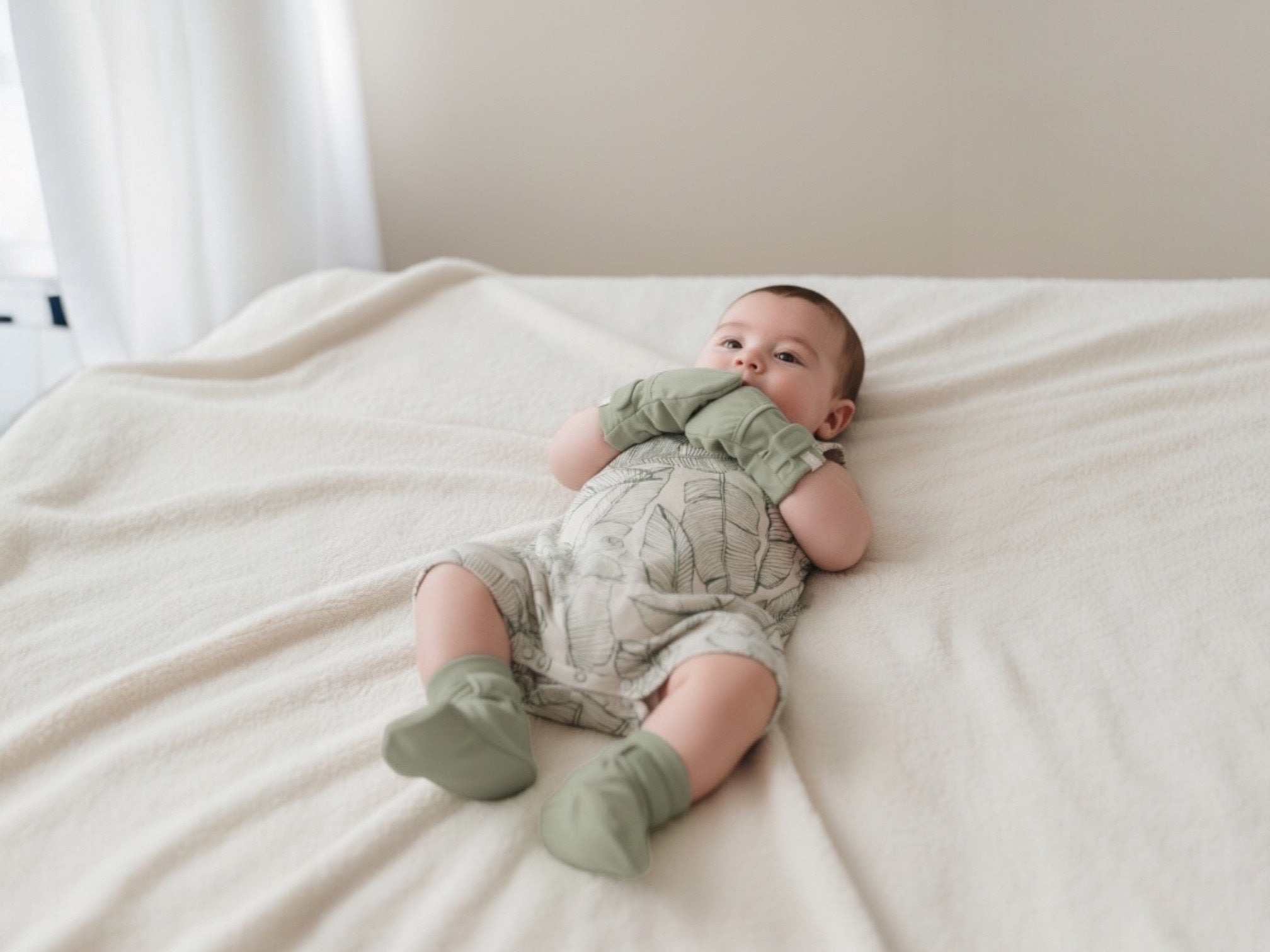 Goumi Kids CANOPY Quick Change Baby Romper – bamboo organic cotton snap romper – detail