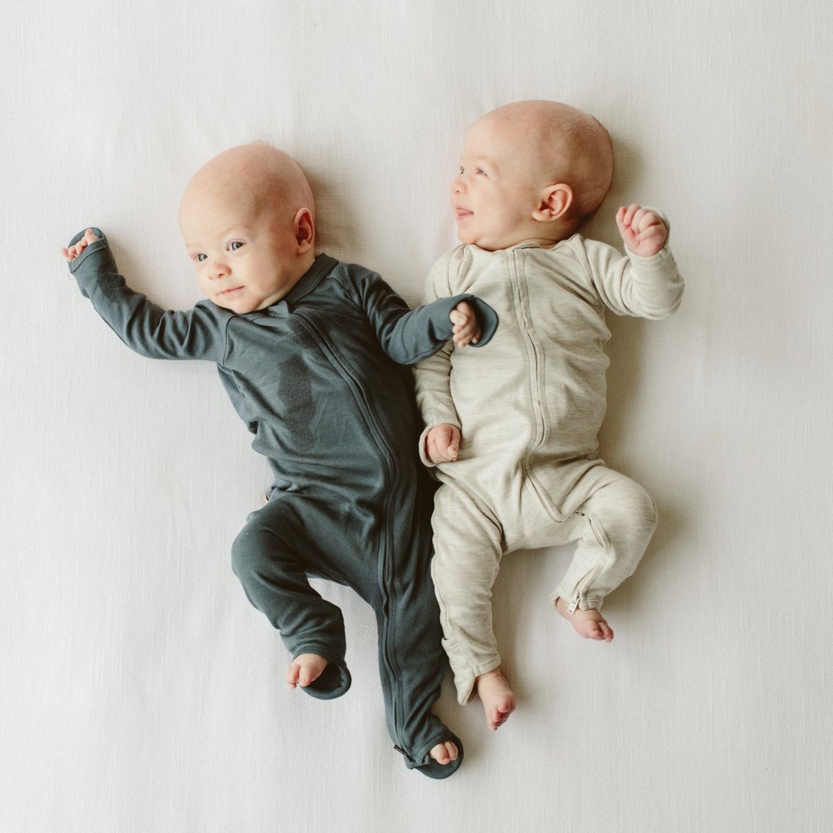 Goumi Kids MIDNIGHT Grow With You Baby Footie Snug Fit – bamboo viscose organic cotton blend – flat lay