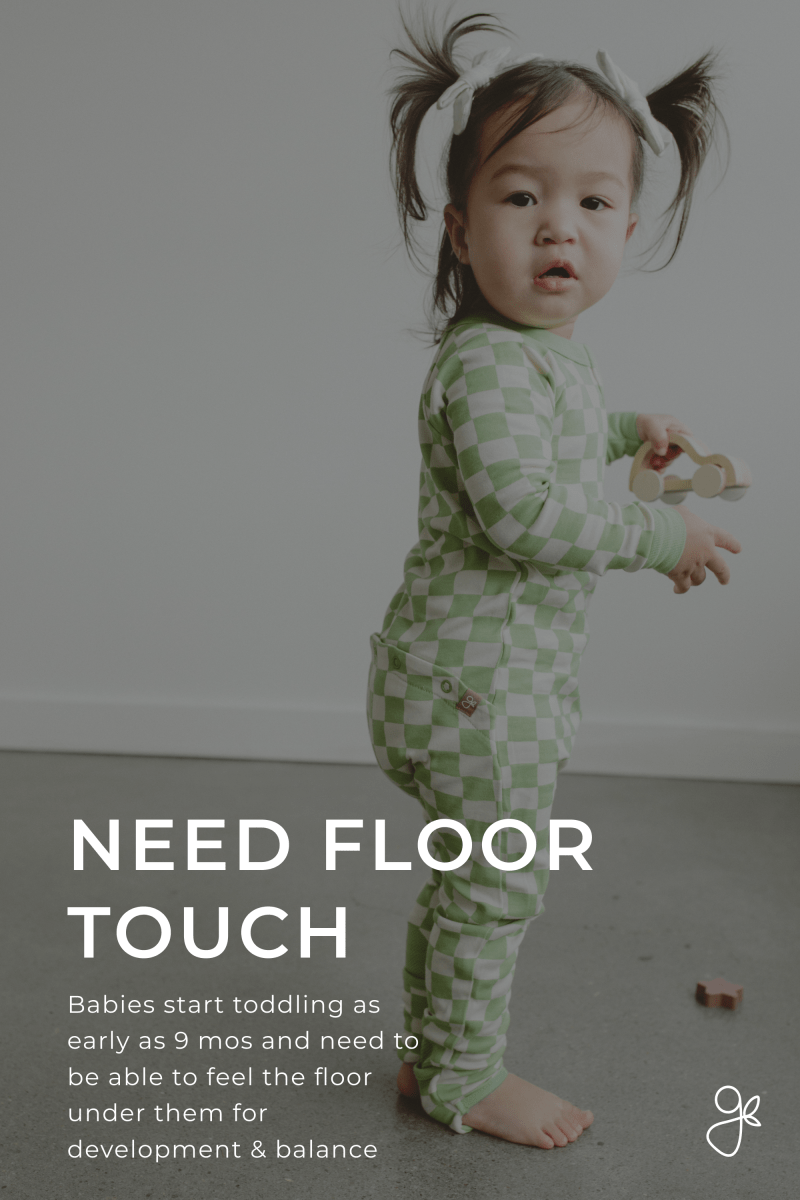 Goumi Kids STORM GRAY Grow With You Baby Footie Snug Fit – bamboo viscose organic cotton blend – detail view