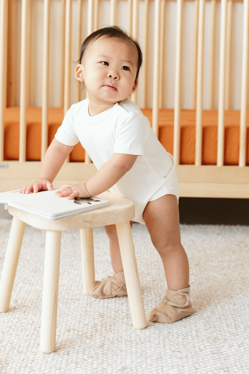 Goumi Kids SANDSTONE Preemie Stay-On Baby Boots – organic cotton NICU approved – lifestyle