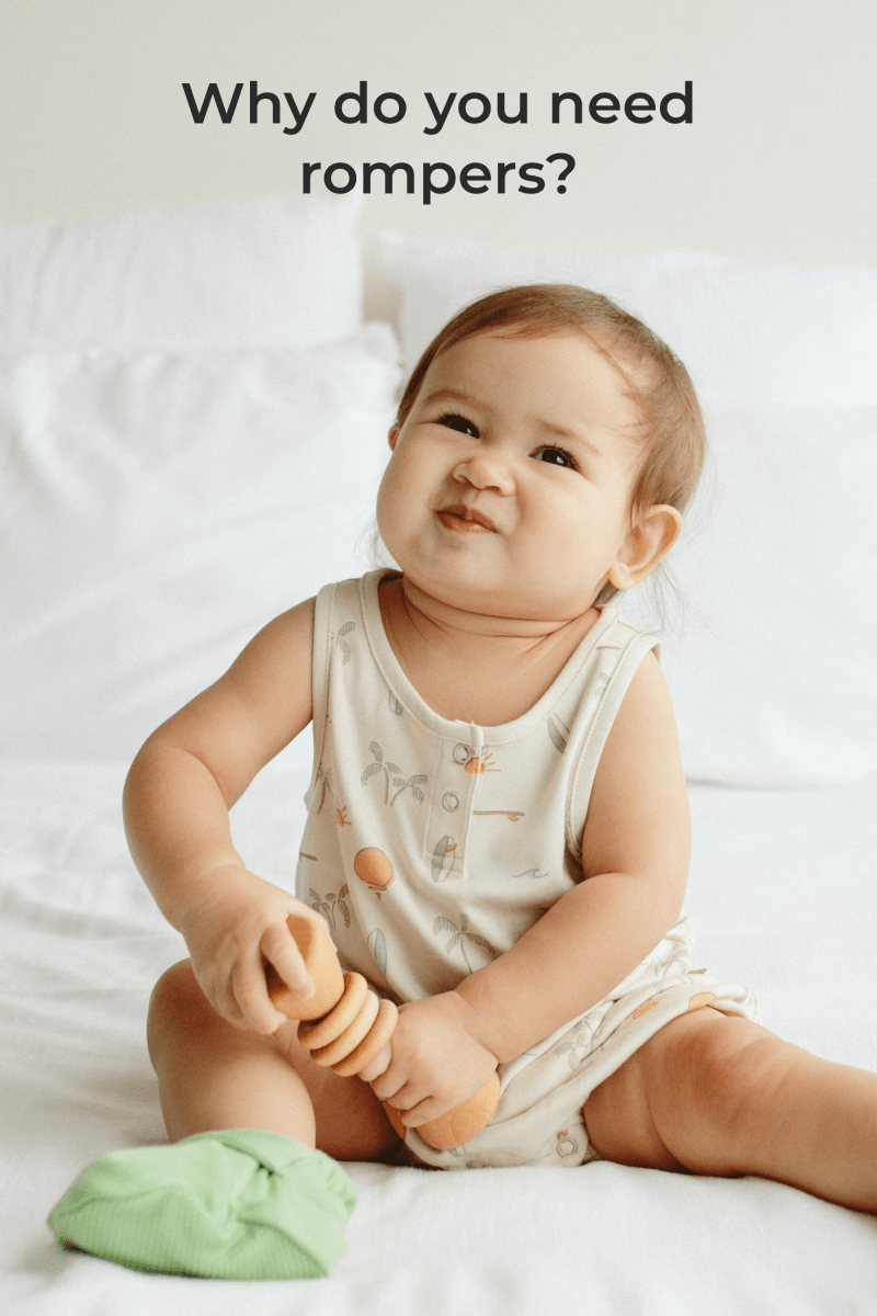 Goumi Kids ARTICHOKE Quick Change Baby Romper – bamboo organic cotton snap romper – flat lay