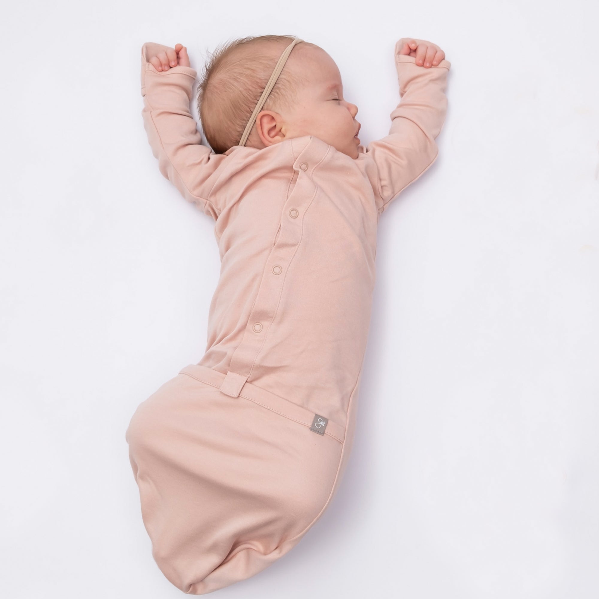 Goumi Kids Rose Baby Layette Gift Set – stay-on mitts & boots, convertible sleeper gown, grow-with-you footie, gift-packaged – lifestyle