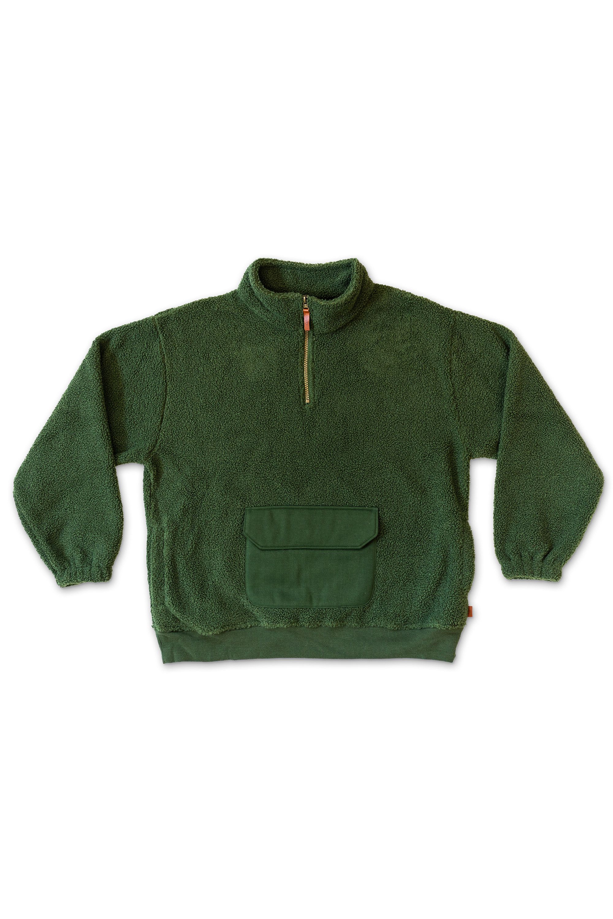 Goumi Kids SPRUCE Adult Sherpa Zip Pullover – detail view