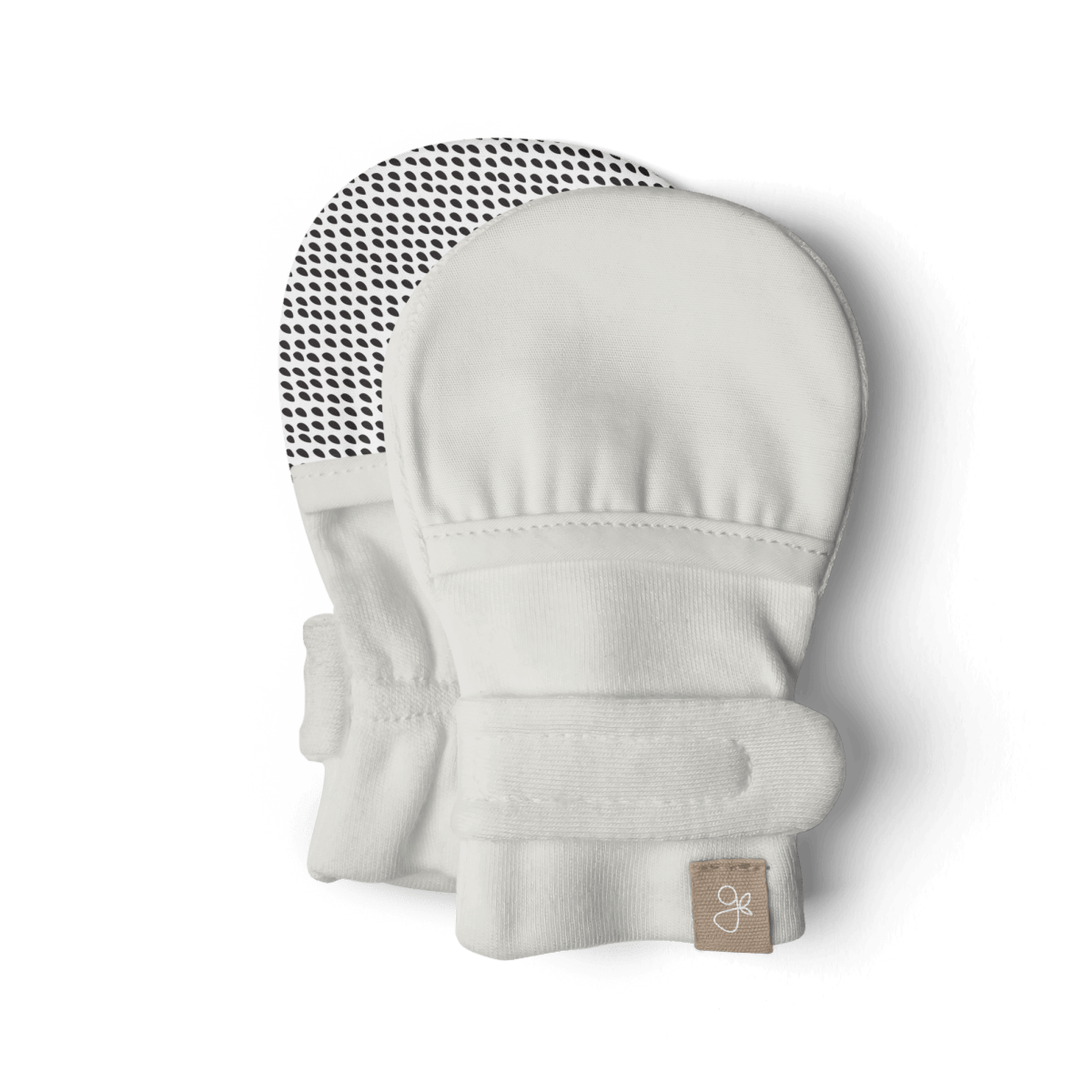 Goumi Kids Cloud Baby Layette Gift Set – stay-on mitts & boots, convertible sleeper gown, grow-with-you footie, gift-packaged – detail view