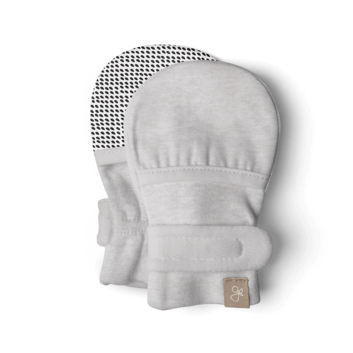 Goumi Kids Storm Gray Baby Layette Gift Set – stay-on mitts & boots, convertible sleeper gown, grow-with-you footie, gift-packaged – on baby