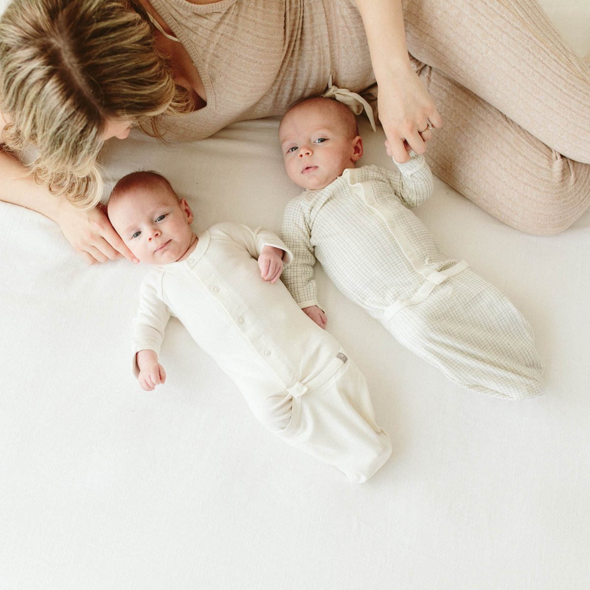 Goumi Kids CLOUD Convertible Sleeper Baby Gown – patented, bamboo viscose organic cotton blend – on baby