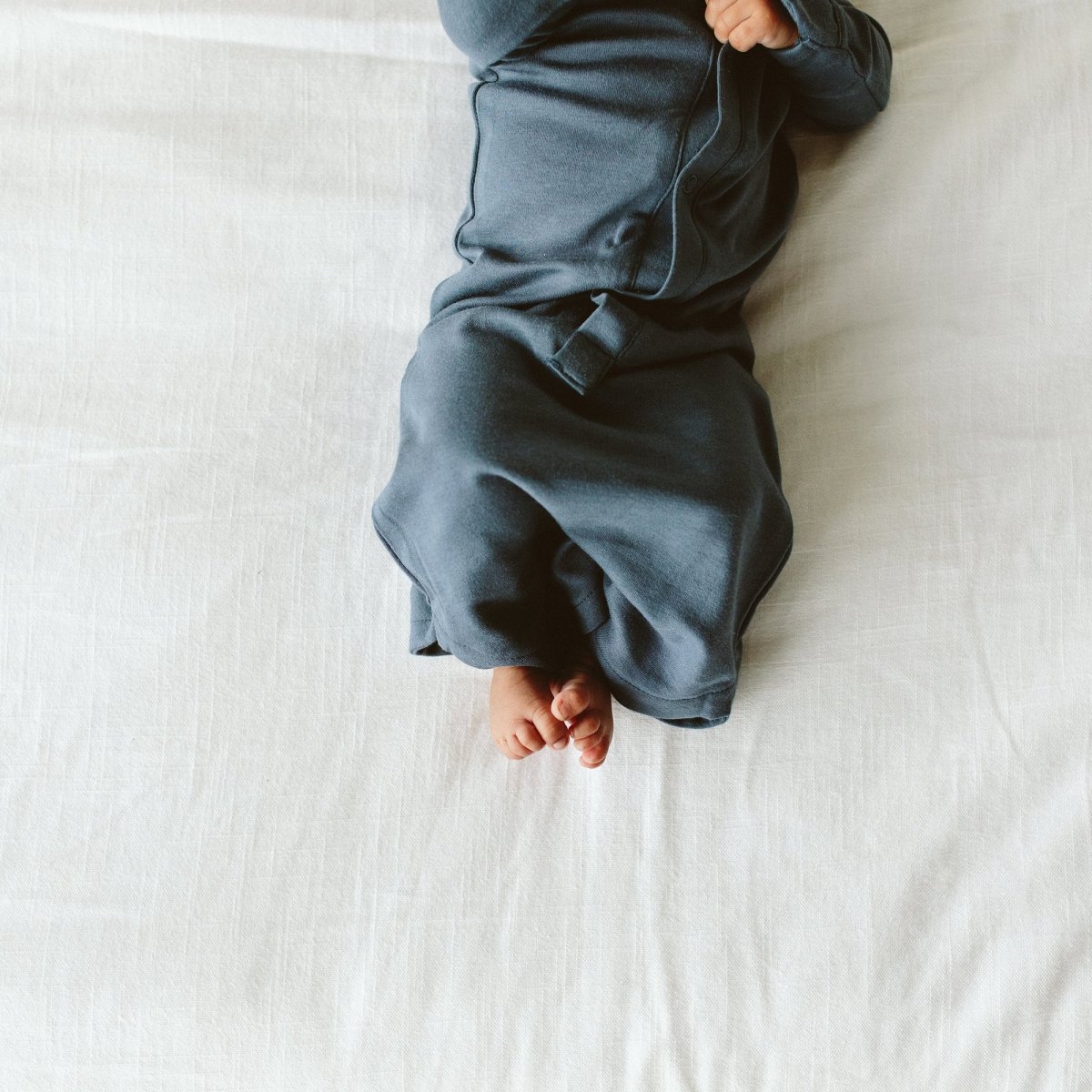 Goumi Kids MIDNIGHT Convertible Sleeper Baby Gown – patented, bamboo viscose organic cotton blend – detail view