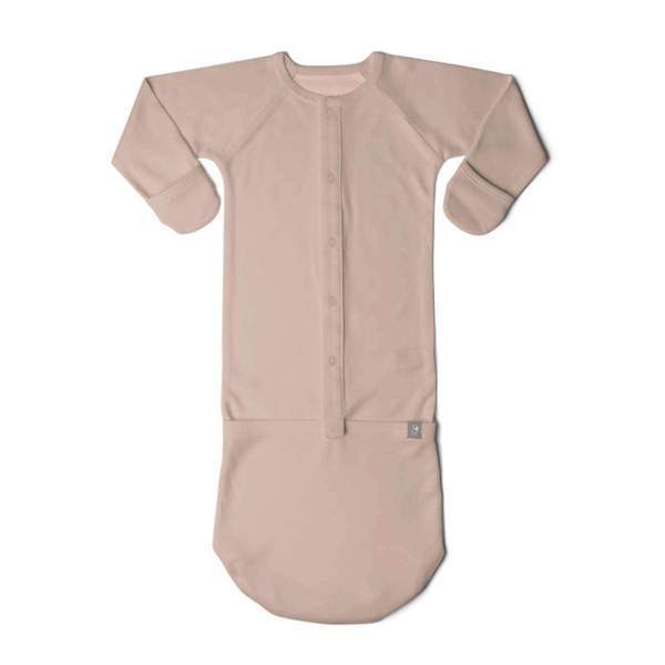 Goumi Kids Rose Baby Layette Gift Set – stay-on mitts & boots, convertible sleeper gown, grow-with-you footie, gift-packaged – on baby