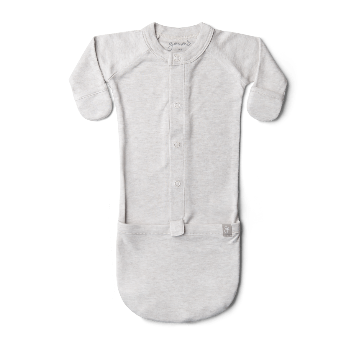 Goumi Kids STORM GRAY Convertible Sleeper Baby Gown – patented, bamboo viscose organic cotton blend