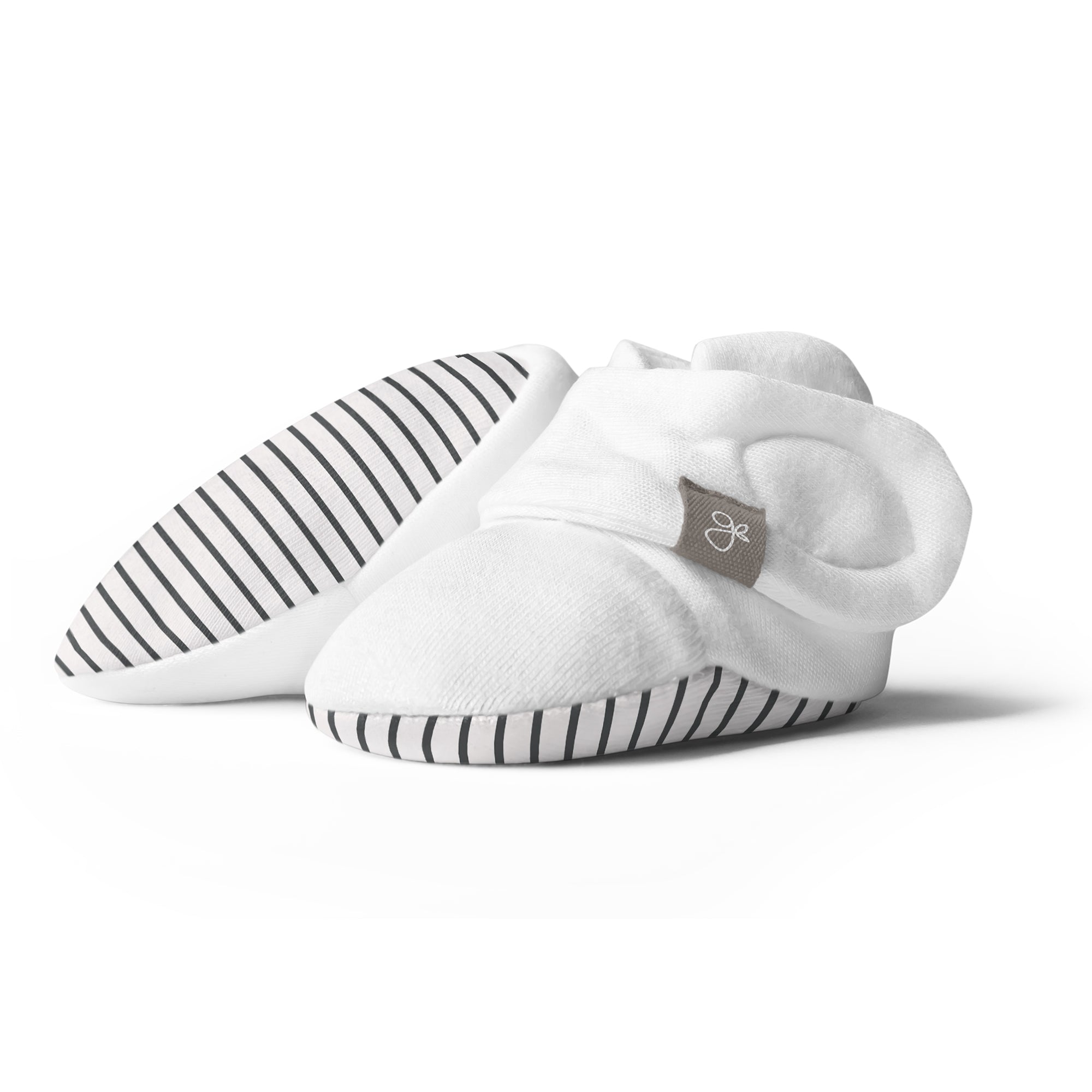 Goumi Kids STRIPE GRAY Stay-On Baby Boots – soft sole newborn booties