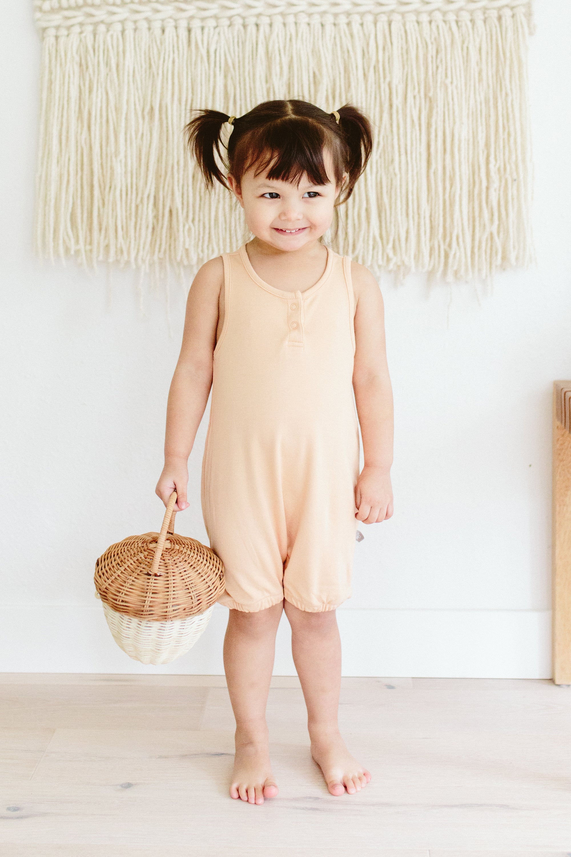 Goumi Kids POPPY Quick Change Baby Romper – bamboo organic cotton snap romper – lifestyle