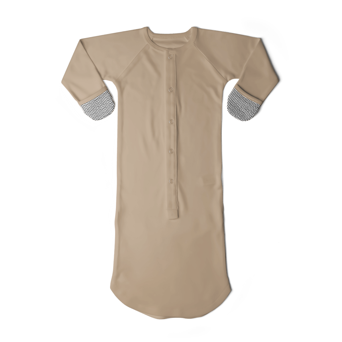 Goumi Kids SANDSTONE Preemie Convertible Sleeper Baby Gown – bamboo viscose organic cotton blend, NICU approved – lifestyle