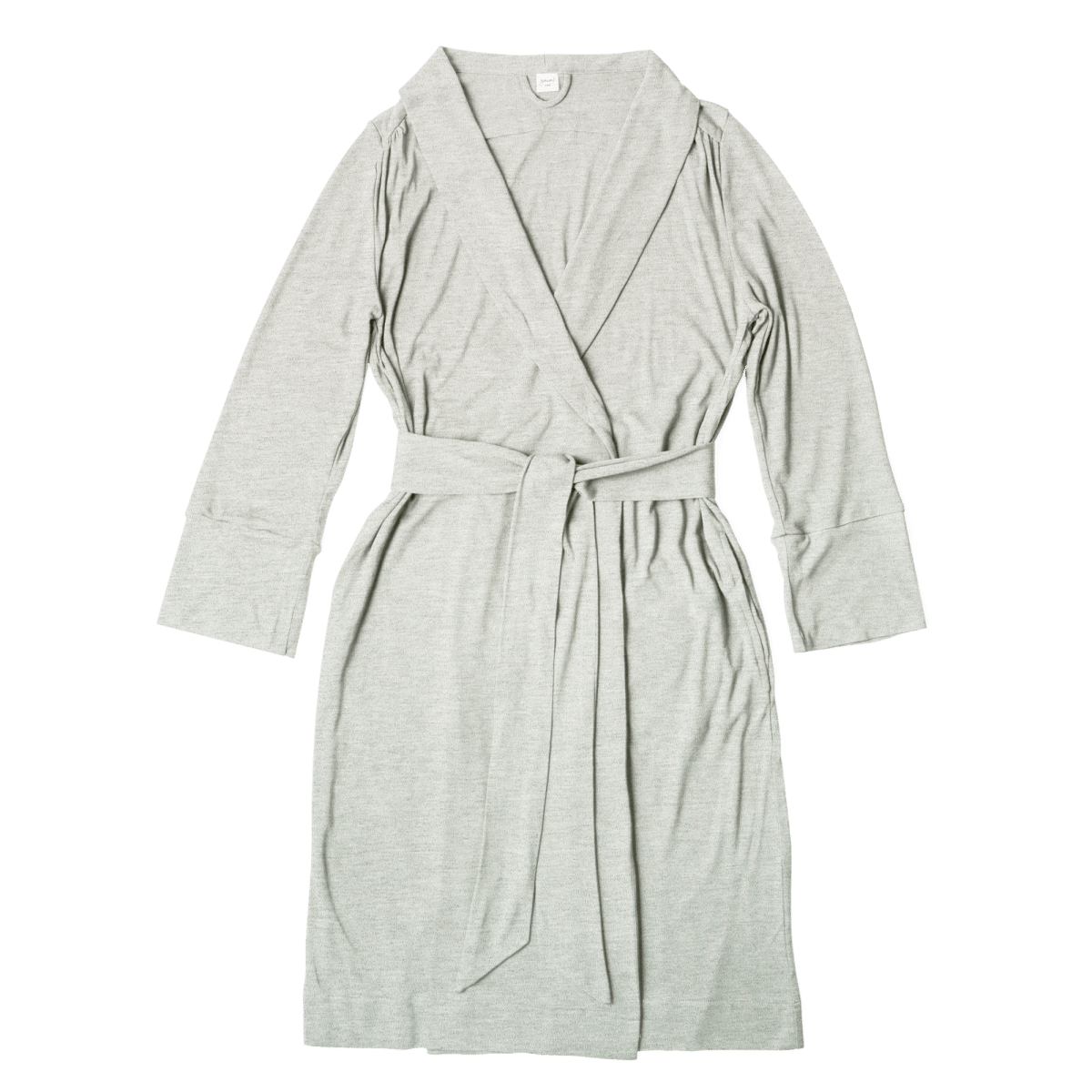 Goumi Kids STORM GRAY Women's Robe – soft bamboo organic cotton robe – detail view