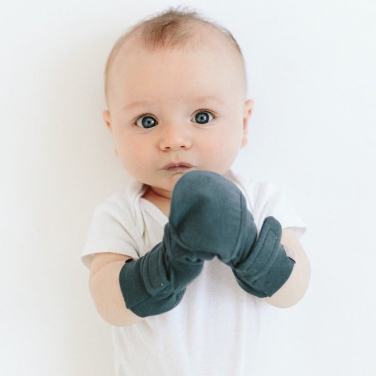 Goumi Kids MIDNIGHT Stay-On Mitts & Boots Gift Set – organic cotton newborn essentials – lifestyle